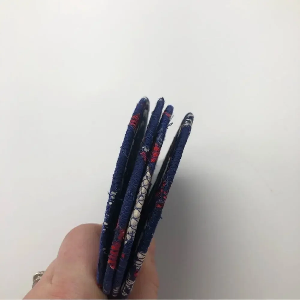 Handmade Blue Red and White Coasters. One of a kind! Unique!